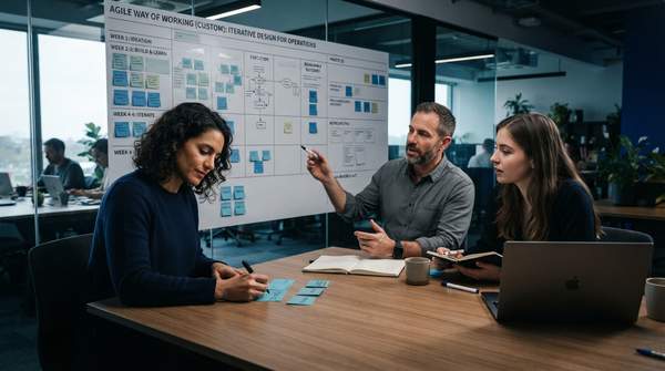 Editorial illustration for Designing a Custom Agile 'Way of Working' for Your Non-Software Startup Team